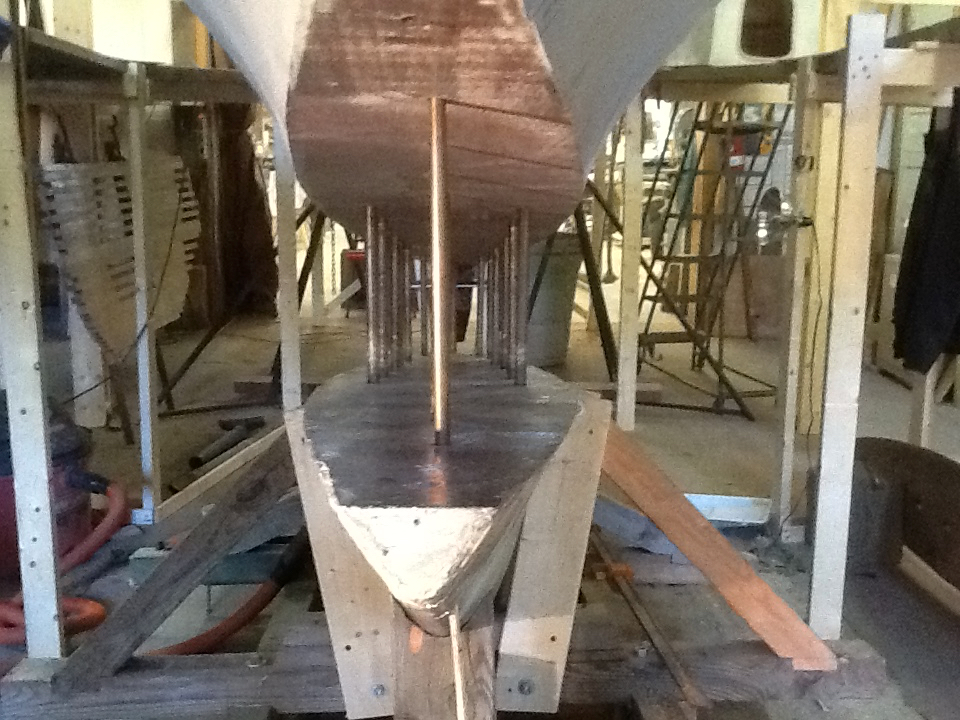 Lead keel installation.